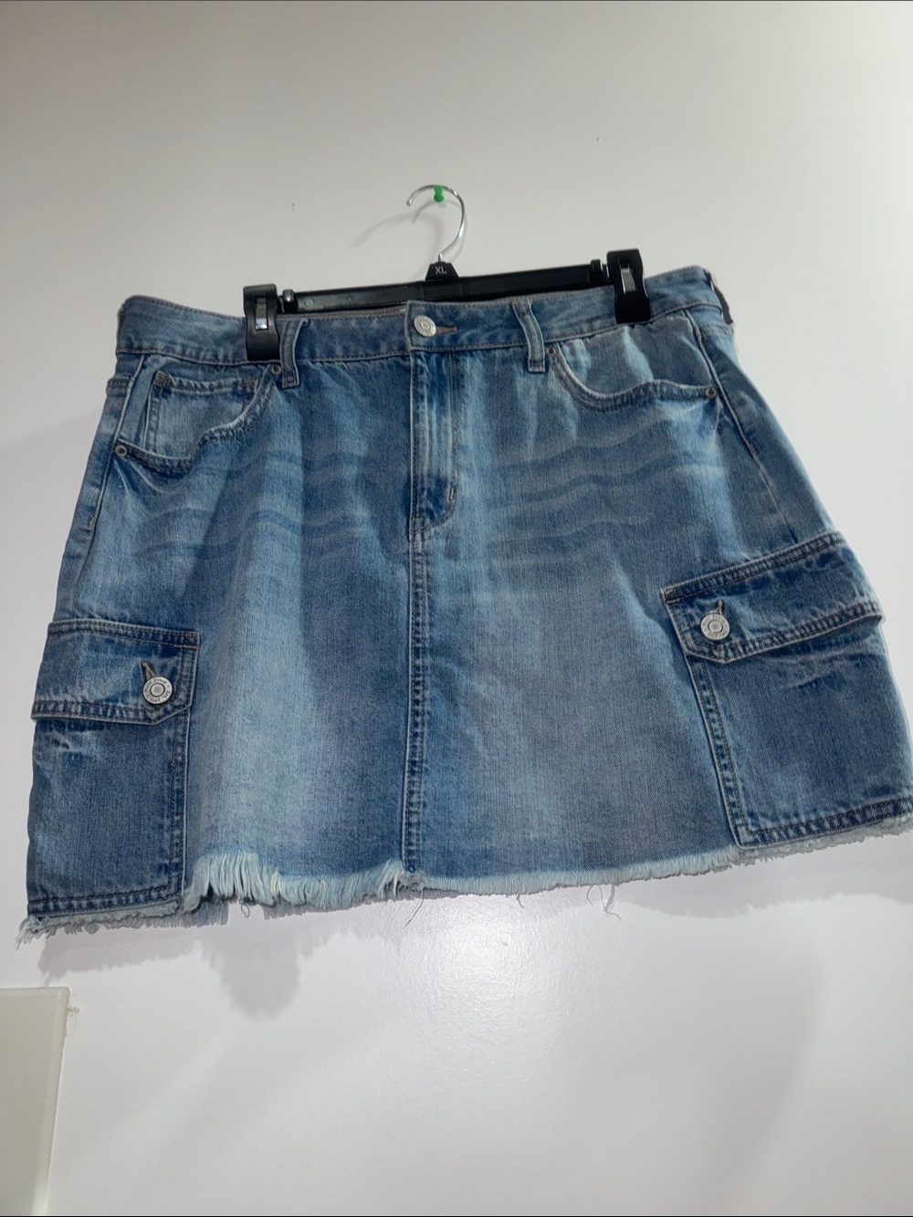Mudd Light Blue Denim Cargo Mini Skirt